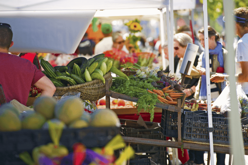 People shopping at a farmers market in gilbert, az