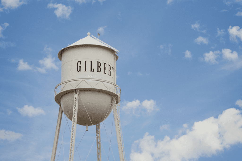 gilbert az water tower in the summer 